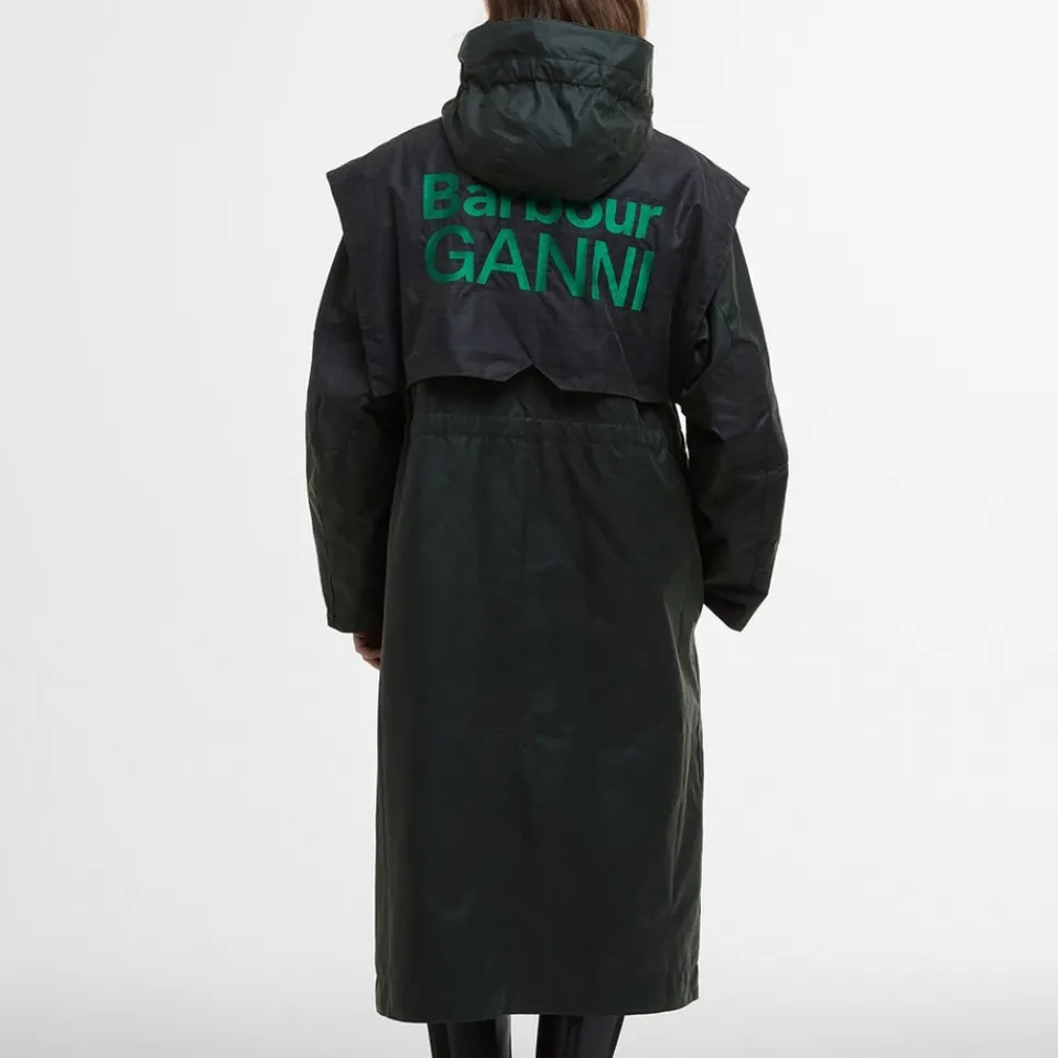 Jackets|Coats|Ganni Barbour x Waxed Cotton Parka - UK 12