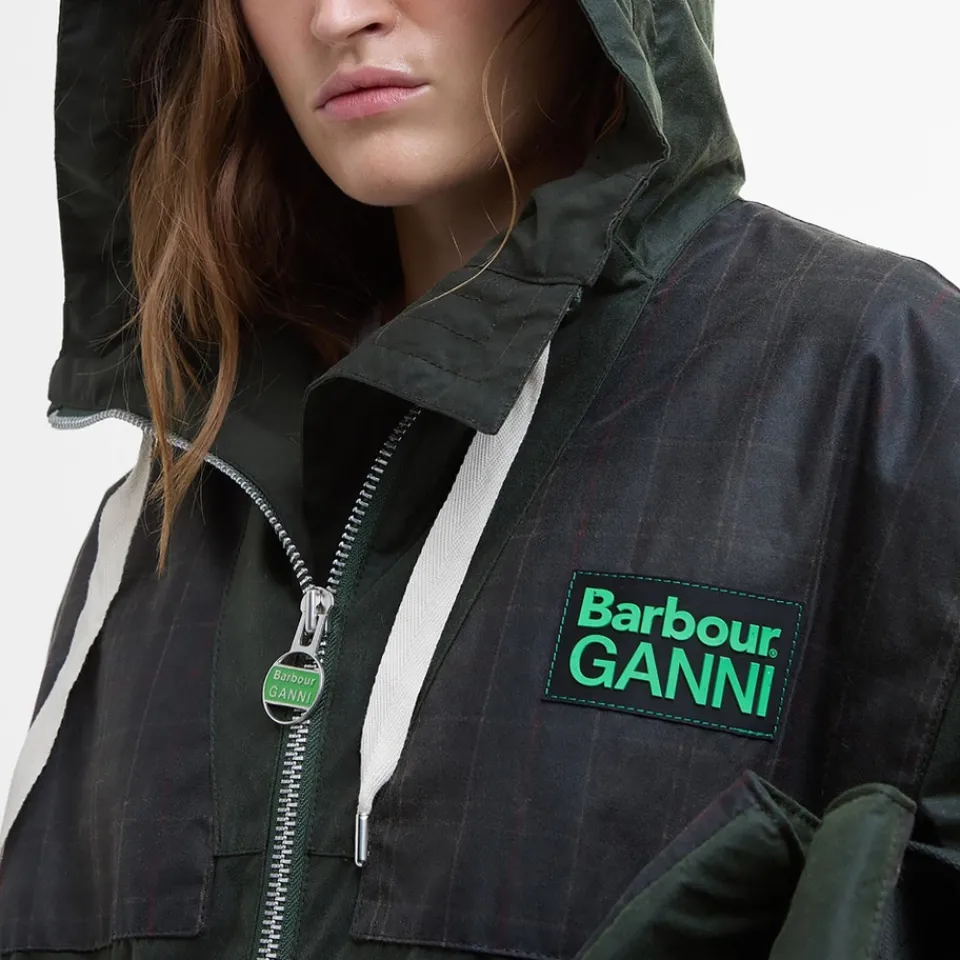 Jackets|Coats|Ganni Barbour x Waxed Cotton Parka - UK 12