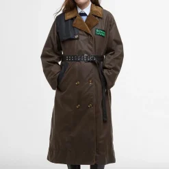 Jackets|Coats|Barbour x GANNI Waxed-Cotton Trench Coat - UK 10