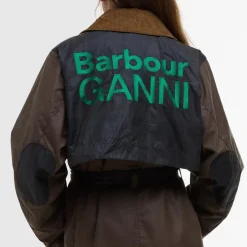 Jackets|Coats|Barbour x GANNI Waxed-Cotton Trench Coat - UK 10