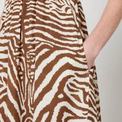 Dresses|Dresses|Calvin Klein Barbour X House of Hackney Martello Zebra-Print Lyocell Dress - UK 8