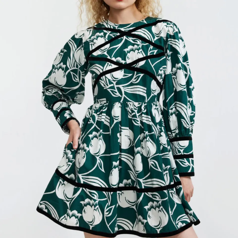 Dresses|Dresses|Batsheva Mini Clemmie Floral-Print Crepe Dress - US 4/UK 8