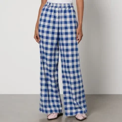 Trousers|Co-Ord Sets|Ganni Baum Und Pferdgarten Namira Cotton and Linen-Blend Trousers - EU 36/UK 8