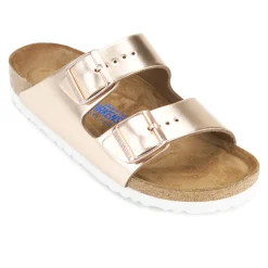 Sandals & Slides|Sandals|Dr. Martens Birkenstock Women's Arizona Slim Fit Leather Double Strap Sandals - Metallic Copper - EU 36/UK 3.5