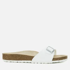 Flats|Birkenstock Women's Madrid Slim Fit Single Strap Sandals - Black