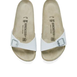 Flats|Birkenstock Women's Madrid Slim Fit Single Strap Sandals - Black
