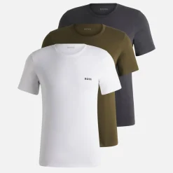 T-Shirts|T-Shirts|RAINS BOSS Bodywear 3 Pack Classic Lounge Cotton-Jersey T-Shirts - S