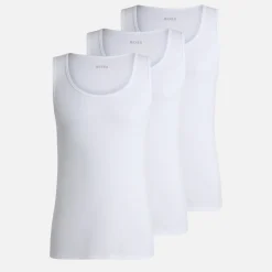 T-Shirts|T-Shirts|AMI BOSS Bodywear 3-Pack Ribbed Cotton-Jersey Tank Tops - M