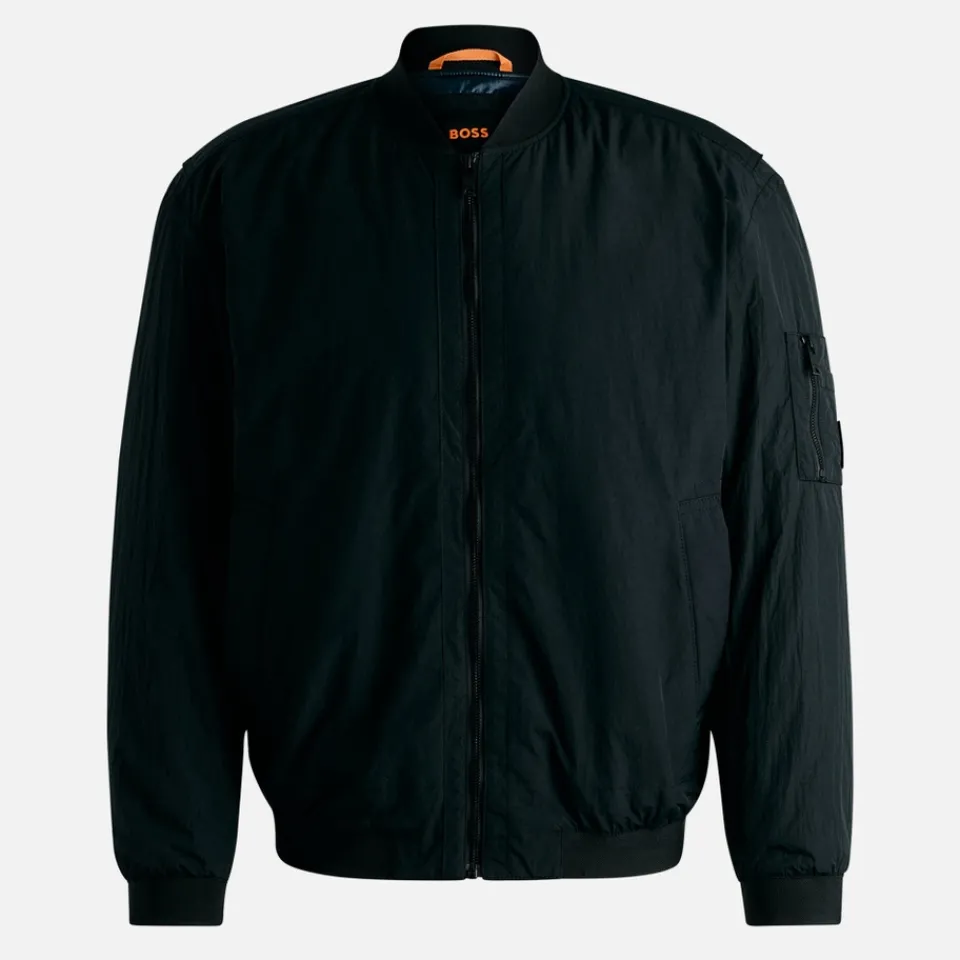 Jackets|Coats|BOSS Bodywear BOSS Orange Olmec Crinkled Shell Bomber Jacket - IT 46/S