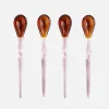Dining|anna + nina Broste Copenhagen Swirly Glass Teaspoon - Pink/ Brown