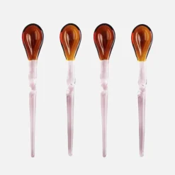 Dining|anna + nina Broste Copenhagen Swirly Glass Teaspoon - Pink/ Brown