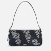 Bags|BY FAR Dulce Crystal Monogram Suede Shoulder Bag