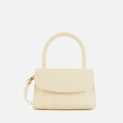 Bags|BY FAR Women's Mini Croco Top Handle Bag - Cream