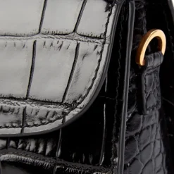 Bags|Dr. Martens BY FAR Women's Mini Croco Top Handle Bag - Black