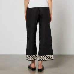 Trousers|Co-Ord Sets|Dr. Martens By Malene Birger Mirabellos Embroidered Linen Trousers - DK 34/UK 6