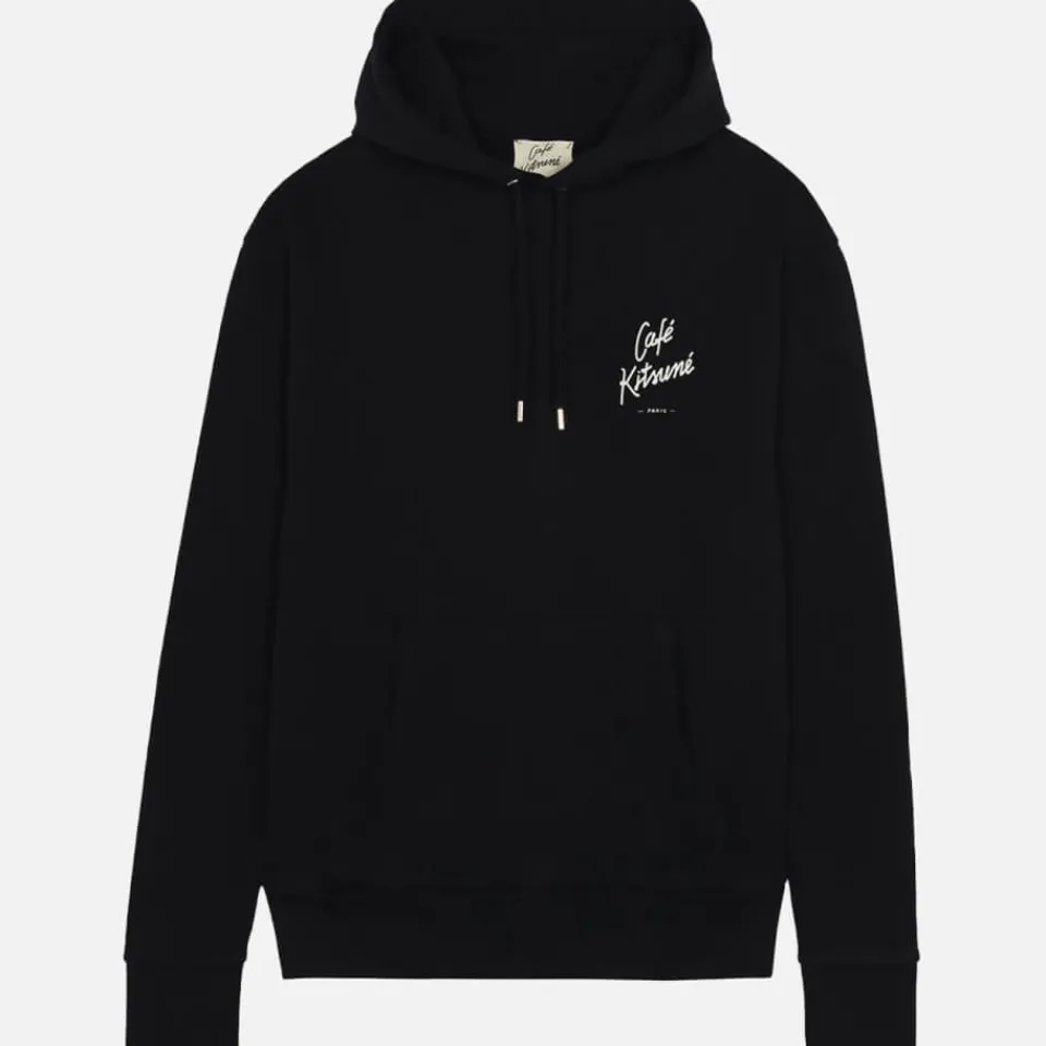 Sweatshirts|Café Kitsuné Logo-Print Cotton-Jersey Hoodie - S