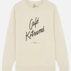 Sweatshirts|Café Kitsuné Logo-Printed Cotton-Jersey Sweatshirt - M