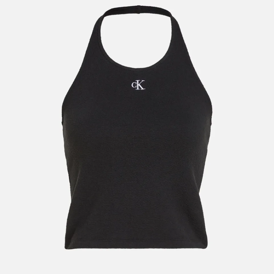 T-Shirts And Tops|Dr. Martens Calvin Klein Jeans Slub Ribbed Woven Halterneck Top - S