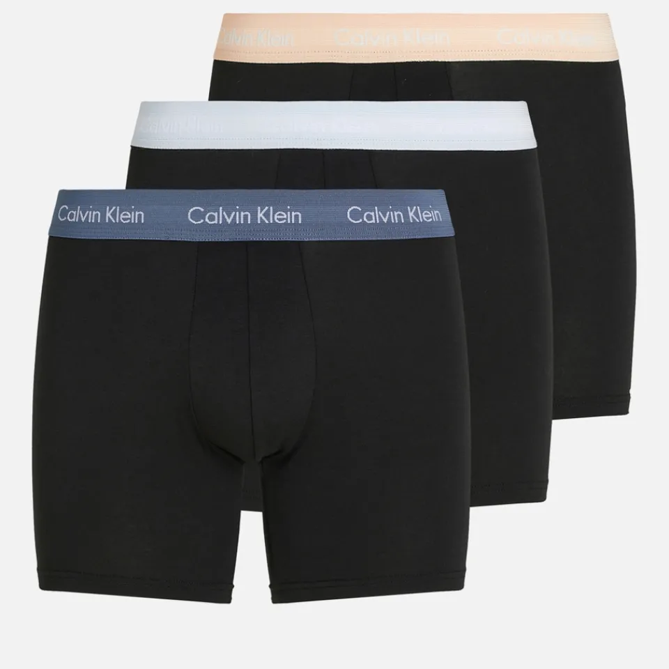 Underwear|Calvin Klein Men's 3 Pack Stretch Cotton-Jersey Boxer Briefs - S