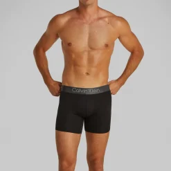 Underwear|Calvin Klein 3-Pack Brushed Cotton-Blend Jersey Boxer Briefs - S