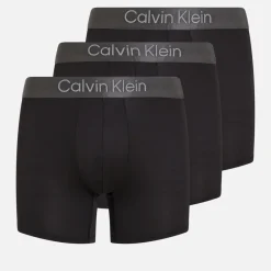 Underwear|Calvin Klein 3-Pack Brushed Cotton-Blend Jersey Boxer Briefs - S