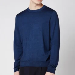 T-Shirts|T-Shirts|Dr. Martens Canali Men's Cotton Crewneck Long Sleeve Top - Navy Blue - IT 56/XXXL