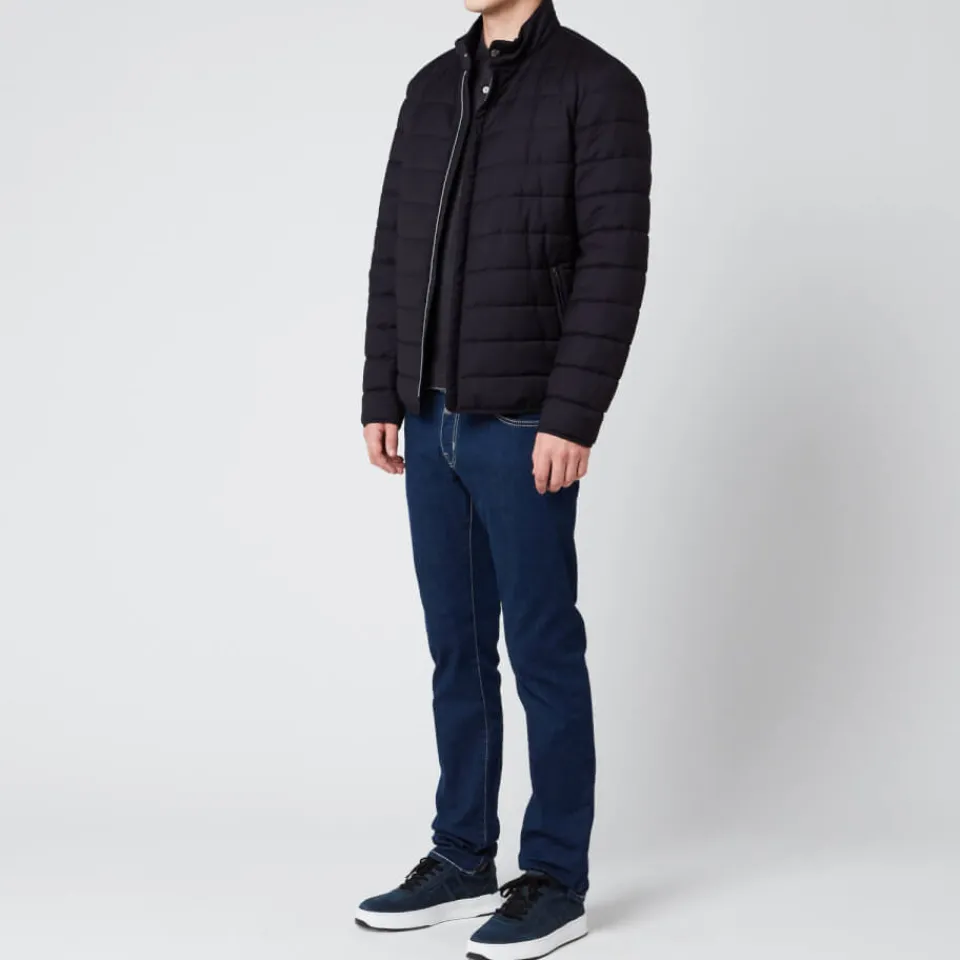 T-Shirts|T-Shirts|Dr. Martens Canali Men's Long Sleeve Wool Tip Button Polo Shirt - Navy - IT 46/UK 36