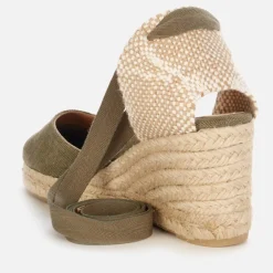 Sandals & Slides|Sandals|Dr. Martens Castañer Women's Carina 6 Canvas Espadrilles - Olive - UK 3
