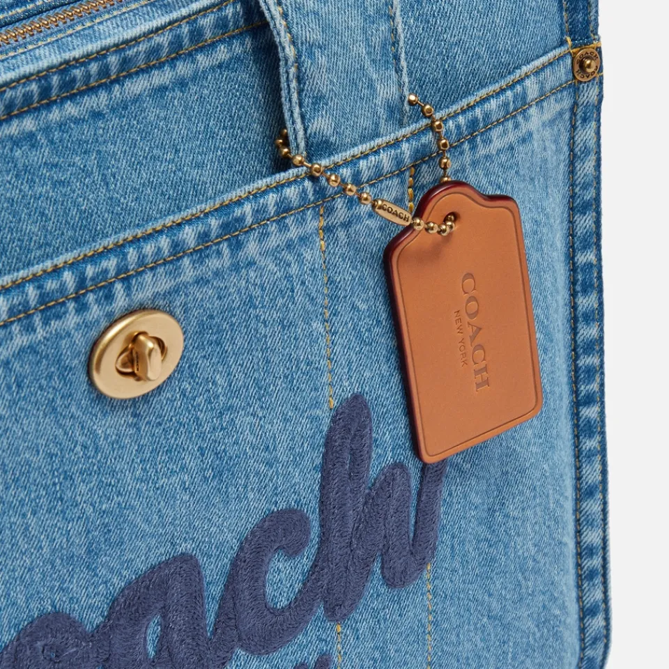 Holiday Bags|Bags|Dr. Martens Coach Denim Cargo Logo-Embroidered Denim Tote Bag