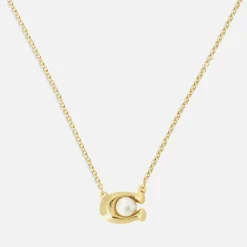 Jewellery|Coach Earrings & Necklace C Gold-Tone Faux Pearl Set