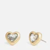 Jewellery|Coach Heart Gold-Tone Stud Earrings