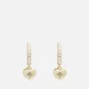 Jewellery|Ganni Coach Heart Pavé Gold-Tone Huggie Earrings