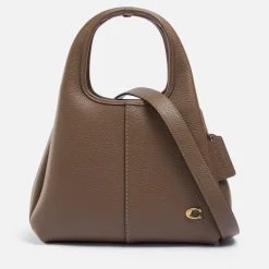Bags|Coach Lana 23 Polished Pebble-Grain Leather Shoulder Bag