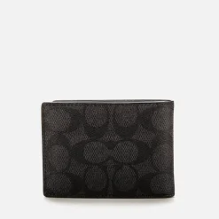 Wallets|Dr. Martens Coach Men's Signature Canvas Slim Bifold Wallet - Charcoal/Black
