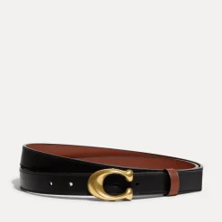Belts|Coach 25MM Sculpted C Leather Reversible Belt