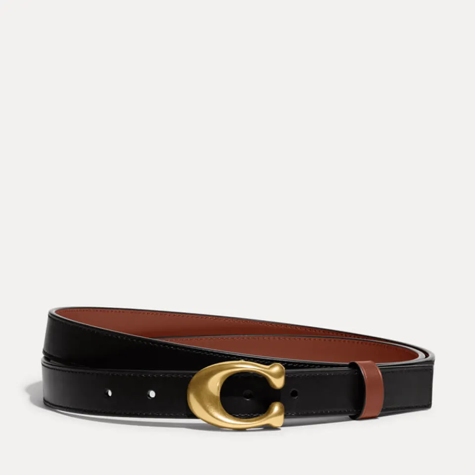 Belts|Coach 25MM Sculpted C Leather Reversible Belt