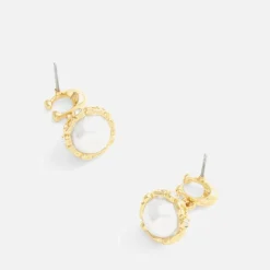 Jewellery|Dr. Martens Coach Pearl Orb Gold-Tone Drop Earrings