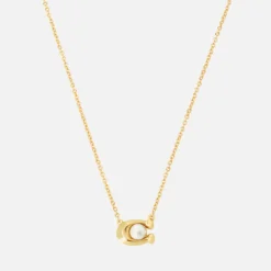 Jewellery|Coach Pearl Signature Gold-Tone Pendant Necklace