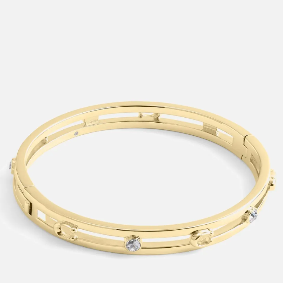 Jewellery|Coach Signature C Gold-Tone Bangle Bracelet