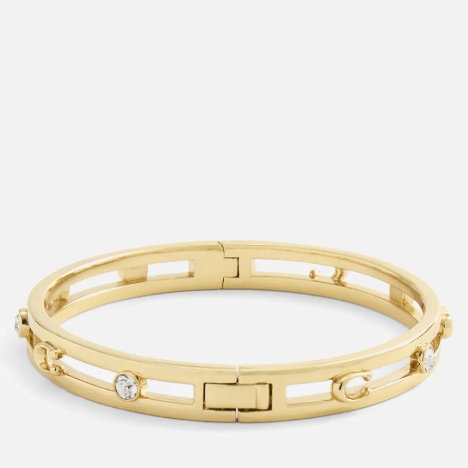 Jewellery|Coach Signature C Gold-Tone Bangle Bracelet