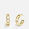 Jewellery|Hunza G Coach Signature C Gold-Toned Open Hoop Earrings