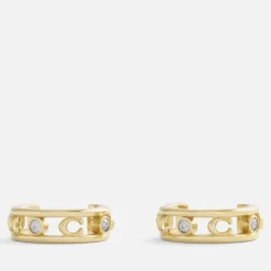 Jewellery|Hunza G Coach Signature C Gold-Toned Open Hoop Earrings