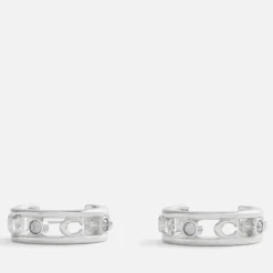 Jewellery|Dr. Martens Coach Signature C Silver-Tone Open Hoop Earrings