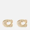 Jewellery|Dr. Martens Coach Signature Pavé C Gold-Tone Stud Earrings