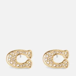 Jewellery|Dr. Martens Coach Signature Pavé C Gold-Tone Stud Earrings