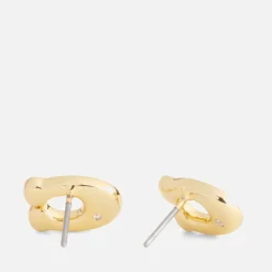 Jewellery|Dr. Martens Coach Signature Pavé C Gold-Tone Stud Earrings