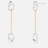 Jewellery|Dr. Martens Coach Signature Pavé C Linear Silver & Gold-Tone Earrings