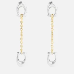 Jewellery|Dr. Martens Coach Signature Pavé C Linear Silver & Gold-Tone Earrings