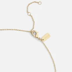 Jewellery|Coach Signature Pavé C Strand Gold-Toned Necklace