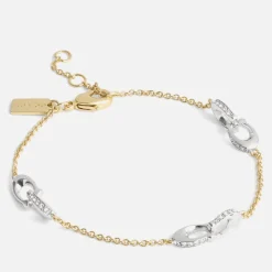 Jewellery|Coach Signature Pavé C Strand Gold-Tone Bracelet